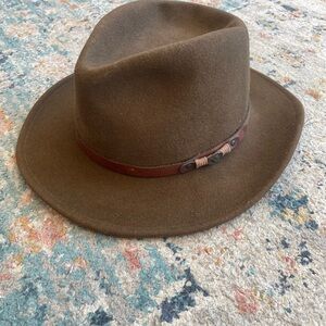 Resistol 100% wool felt Classic Brown Fedora Western Hat Made in USA